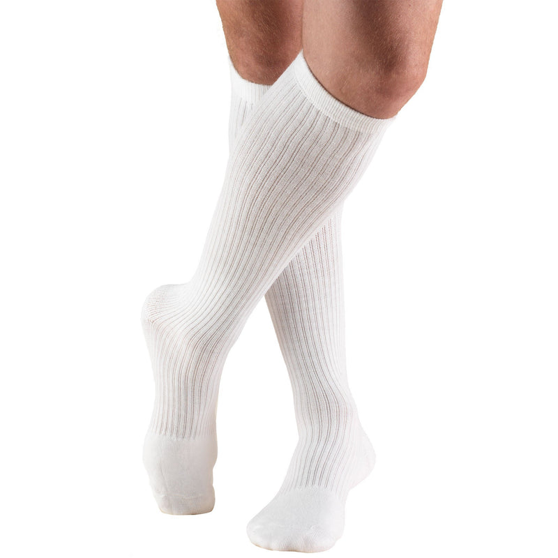 Men's Athletic Knee High Compression Socks, 15-20 mmHg, White, 1933