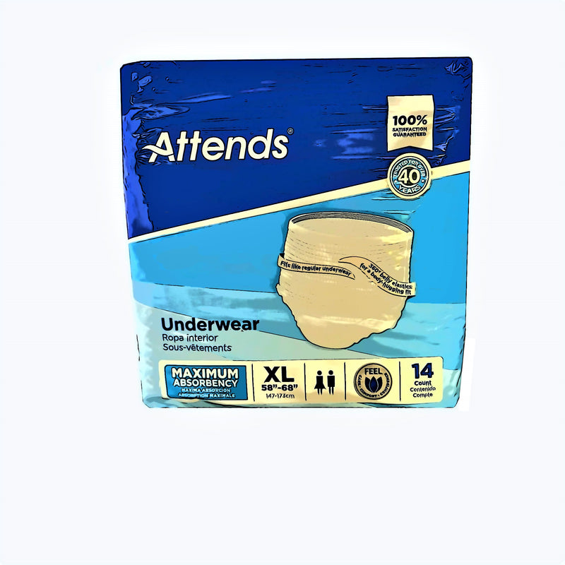 Attends® Underwear-Unisex-X-Large-Moderate to Heavy Absorbency
