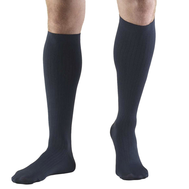 Men's Knee High Dress Style Compression Socks, 8-15 mmHg, Navy, 1942NV