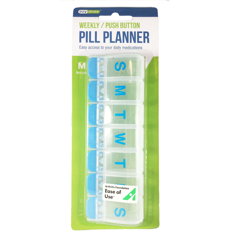 Weekly/Push Button Pill Box Planner (Medium)