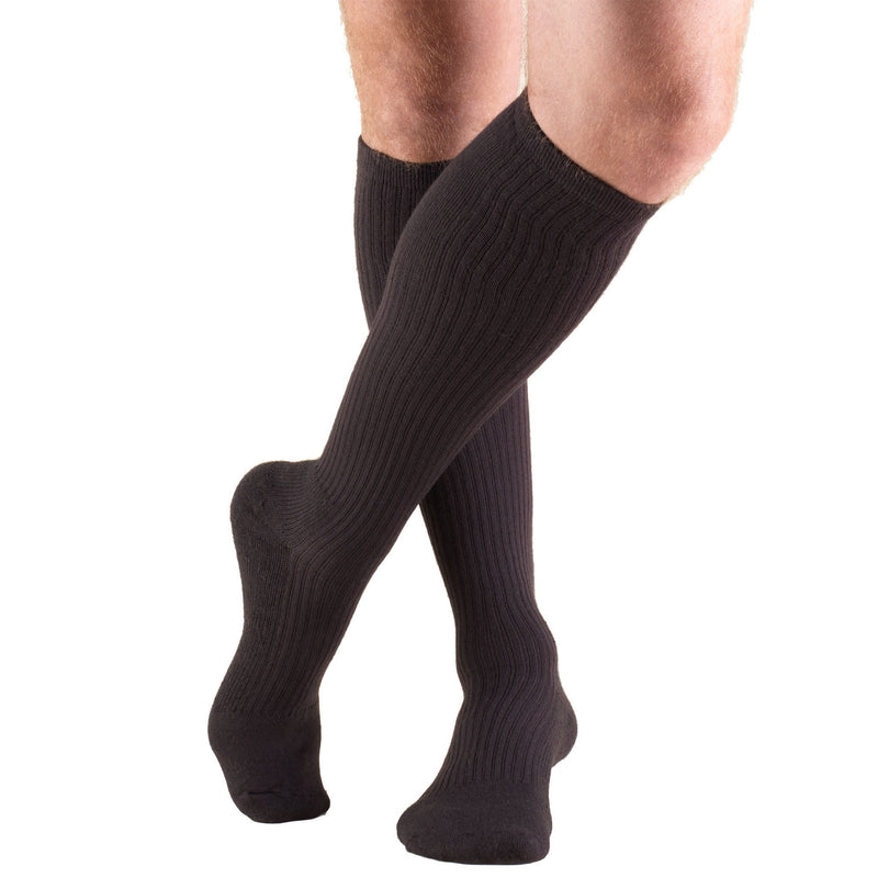 MEN'S KNEE HIGH CASUAL STYLE COMPRESSION SOCKS, 15-20 MMHG, Brown, 1933