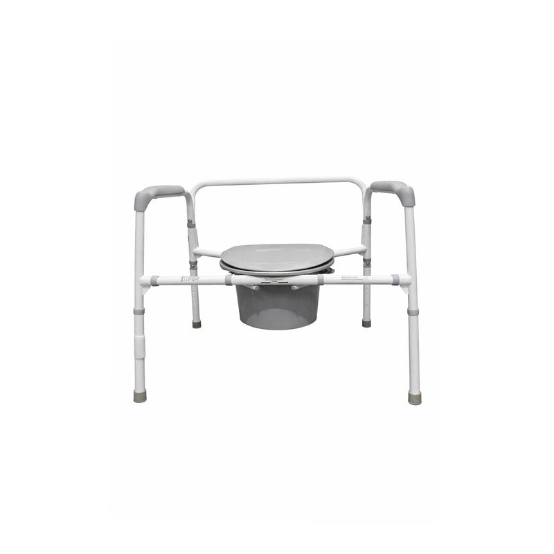 Medline Bariatric Folding 3-in-1 Commode, 650 lb capacity, extra-wide seat
