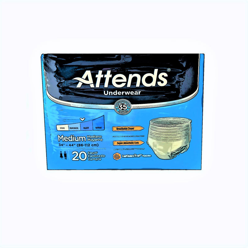 Attends® Underwear-Unisex-Medium-Moderate to Heavy Absorbency