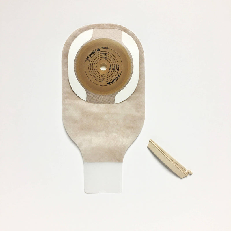 Premier One-Piece Drainable Ostomy Pouch with Flextend Flat Barrier (Transparent )
