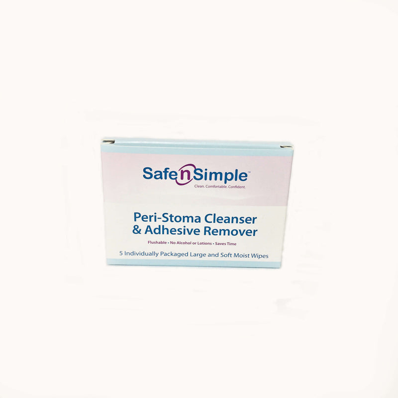SafenSimple™Peri-Stoma Cleanser & Adhesive Remover box of 5 Individual Wipes