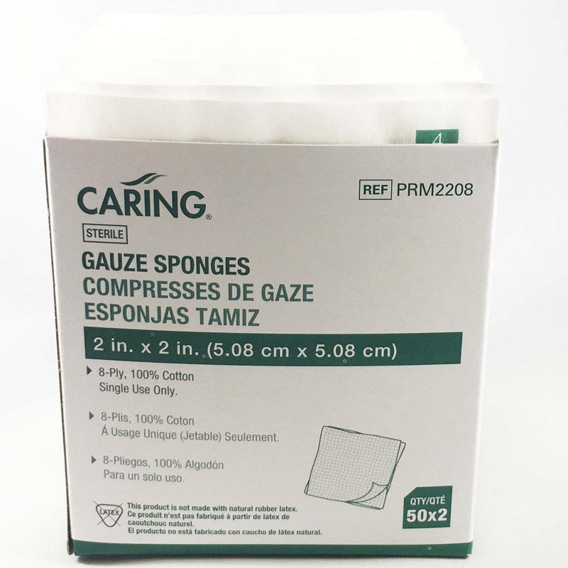 Caring Gauze Pads (Sterile) 2" X 2"