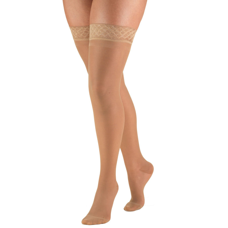 Women's Compression Thigh High Stockings, 15-20 mmHg, Sheer Beige, 1774