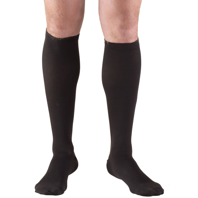 Men's Knee High Dress Socks, 20-30 mmHG, Black, 1944