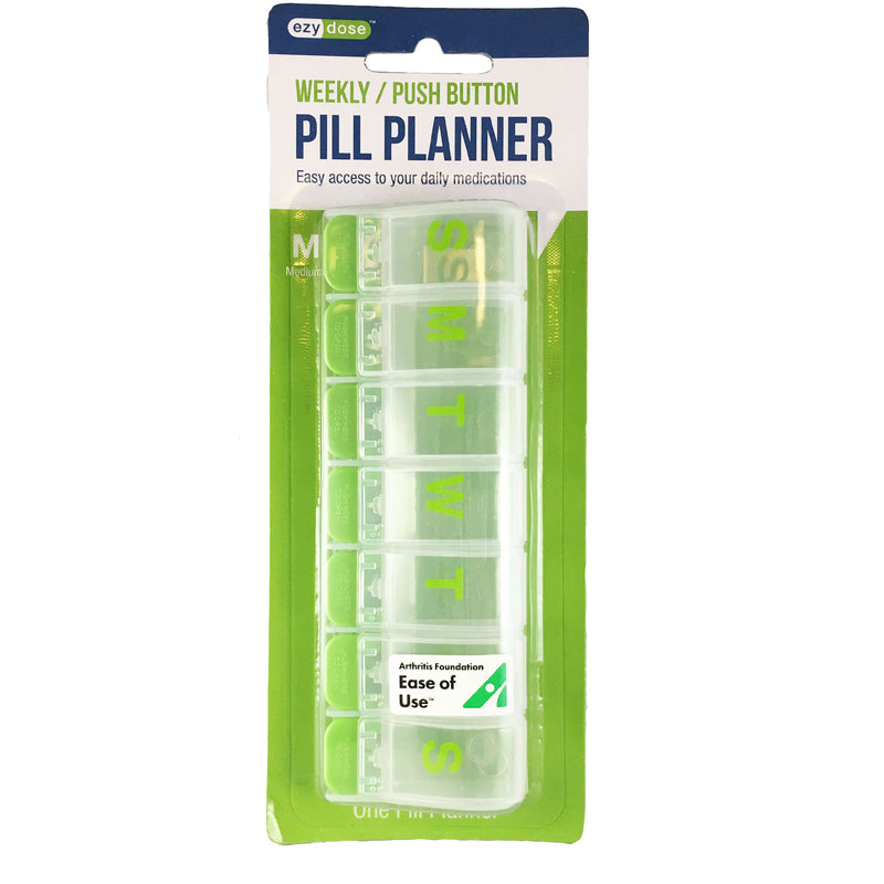 Weekly/Push Button Pill Box Planner (Medium)