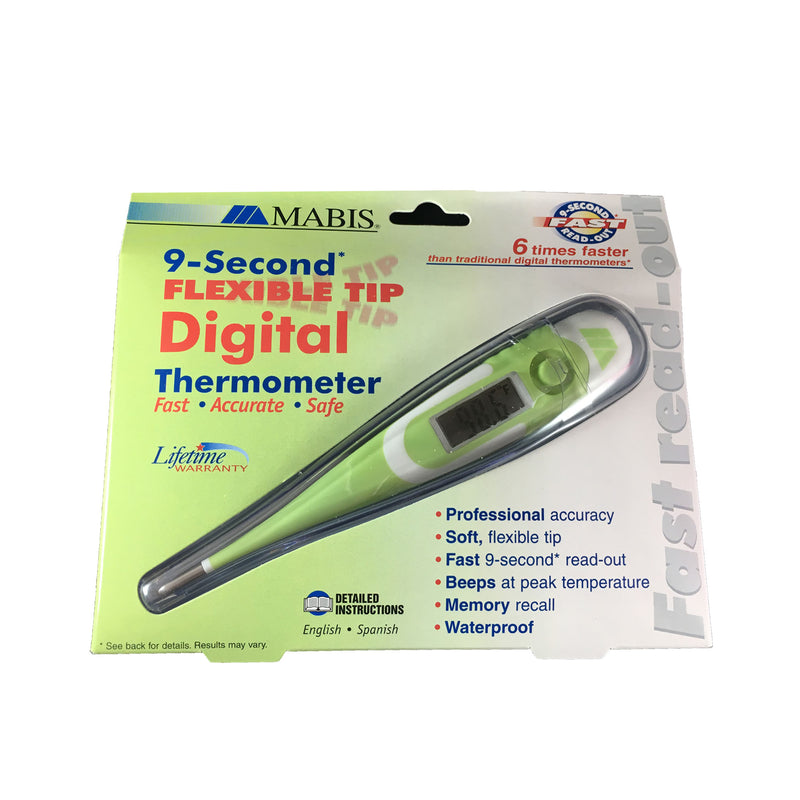 Mabis 9-Second Flexible Tip Digital Thermometer