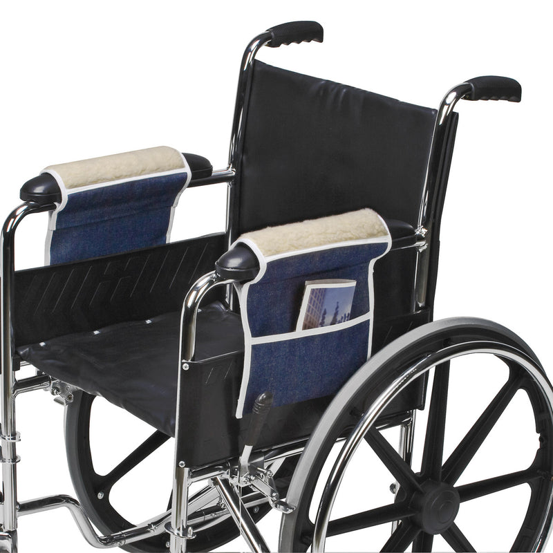 Fleece Wheelchair Arm Pads with Storage