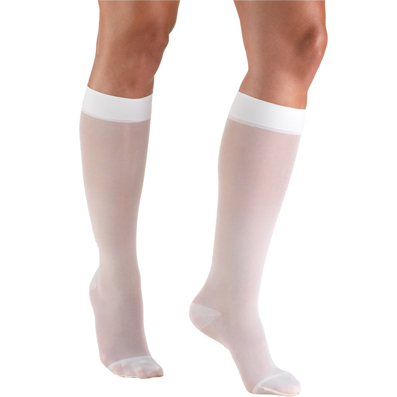 Women's Compression Knee High Stockings, 15-20 mmHg, Sheer White, 1773